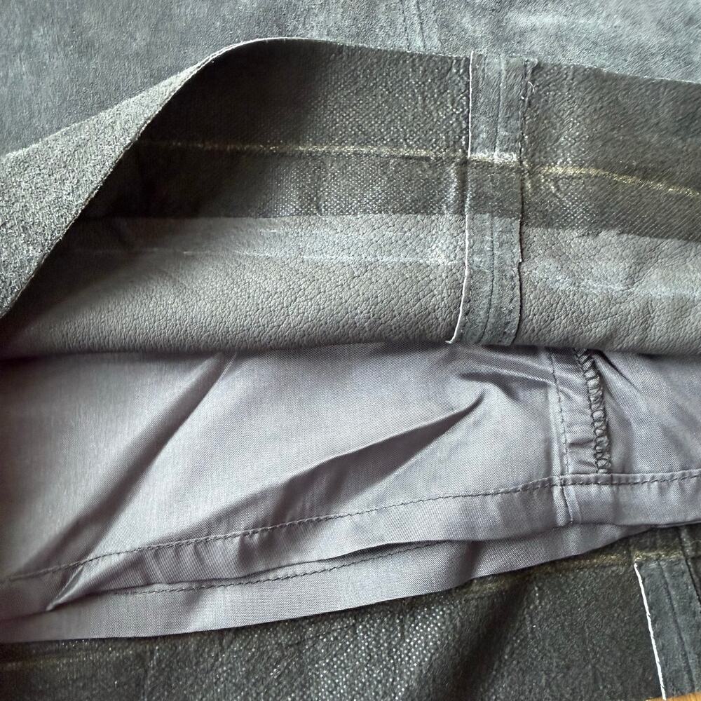 Sigrid Olsen Gray Suede Leather A-Line Skirt Sz 8 Petite 90s Y2K Minimal Classic - Picture 7 of 11